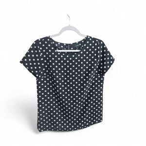 J. Crew Navy Blue And White Polka Dot Women's Blouse